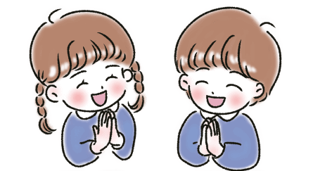 笑いあう子どものイラスト