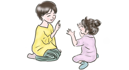 身振り手振りをする子どものイラスト